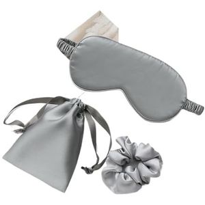Verduisterende slaapmaskers, Zijden oogmasker 3 stuks set vrouwen imitatie zijde slaap oogmasker ooglapjes(Gray)