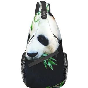 VducK Sling Bag voor Vrouwen Mannen Panda Print Crossbody Schoudertas Borst Schouder Rugzak Reizen Wandelen Dagrugzak, Panda, Eén maat