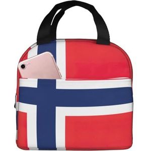 EdWal Noorse vlag print lunchbox voor vrouwen mannen volwassen herbruikbare lunchtas geïsoleerd, voor werk, reizen, picknick