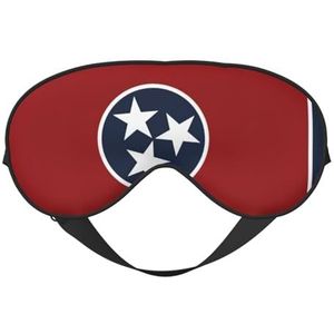 Tennessee State Flag Printing Soft Eye Masker, Dubbelzijdige Zachte Oogdekking voor Slaap, Reizen, Yoga, Verstelbare Riem, Blokkeert Licht