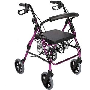 In hoogte verstelbare rollator wandelaars voor senioren met grote zitting en tas Lichtgewicht opvouwbaar wandelframe ondersteunt 220 lbs