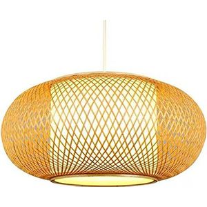 Wmmner Kroonluchter, Bamboe Rieten Lampenkap Lampen Lampen V-Intage Verlichting Antieke Drum Lampshade Verlichting Kroonluchter Industriële Hanging Plafondlamp Voor Slaapkamer Eetkamer, Keuken (
