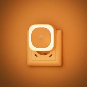 YUNLEX 2-pack plug in nachtlicht met bewegingssensor, 3-sensormodi, dimbare nachtverlichting, amber nachtlicht voor kinderen, badkamer, slaapkamer