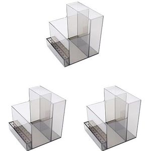 3 Set van 10 Gaten Nail Boren Houder Stand Gereedschap Container Transparant Zwart