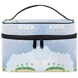 Groene zomer strand zon cosmetische tas organizer rits make-up tassen zakje toilettas voor meisjes vrouwen