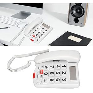 LD-265CID Telefoon met Grote Knoppen, Vaste Telefoon met Grote Knoppen Eén Druk op de Knop Handsfree Nummerherkenning Telefoon voor Slechthorende Senioren Vaste Telefoons voor