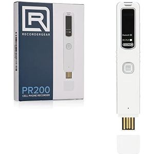 RecorderGear PR200 Bluetooth mobiele telefoon oproep opname apparaat, iPhone & Android mobiele recorder, opnemen stem/vergaderingen/memo's