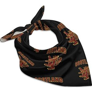 Schotse ongebreidelde leeuw bandana's voor mannen vrouwen vierkante kop zijden sjaal lichtgewicht wrap nek zakdoek halsdoek 45,7 cm x 45,7 cm