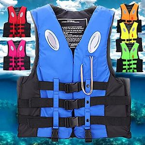 APLUSZ Volwassen Kinderen Reddingsvest Vest Kinderen Drijfvermogen Surfen Vest Safty Outdoor Vissen Reddingsvesten Met Verstelbare Gesp Duiken Water Sport (Color : Blue, Size : M)