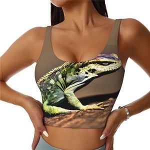 Hagedis Hd Print Comfortabele Vrouwen Sport Vest Yoga Workout Vest voor Vrouwen Lichtgewicht Zomer, Zwart, S