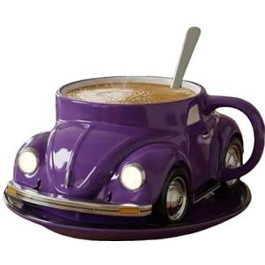 YDZYFFS Koffiekopjes - mok, kevervormige koffiemok, gitaar kunst mok, handgemaakte keramische nieuwigheid theekop, thuiskantoor decoratie, autovormige koffiemok voor autofans creatieve geschenken