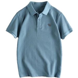Dvbfufv Heren zomer vintage poloshirt heren eenvoudige korte mouwen poloshirt heren jeugd casual T-shirt, Lichtblauw, S