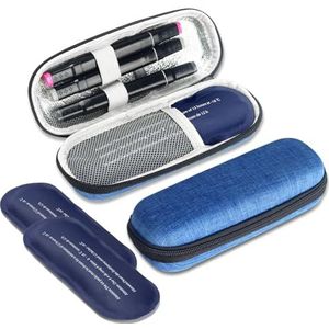 Roargy Insuline Cooler Travel Case met 2 Ice Packs, Draagbare MedicatieDiabetische Koeltas Organizer Tas voor Diabetische Benodigdheden (Grijs), Grijs