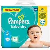 Pampers Baby Dry maat 5 luiers 76, tot 12 uur bescherming, 11-16 kg (2 stuks)