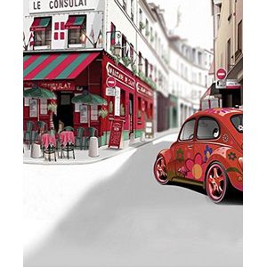 A.Monamour Frankrijk Stad Street View Winkel Auto's Verkeersbord Muurschildering Vinyl Stof Studio Fotografie Achtergronden