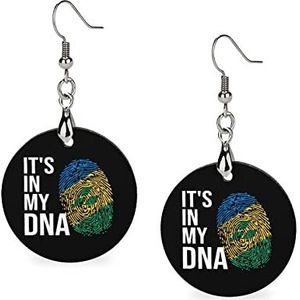 It's In My DNA Saint Vincent en Grenadines vlag mode schattige oorbellen grappig geschilderd houten sieraden geschenken voor vrouwen één maat
