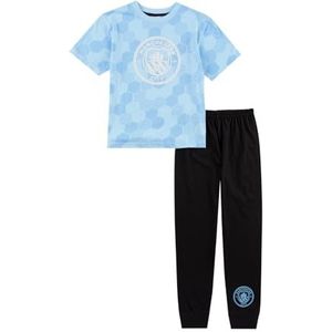 MANCHESTER CITY F.C Jongens Pyjama | Man City Pjs voor jongens | Voetbalcadeaus voor jongens | Officiële Man City Merchandise Kleding Nachtkleding, Blauw, 13-14 jaar