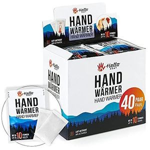 HELLO HEAT - Warmpack handwarmers, 10 of 20 paar, warmtepads voor 8 uur warmte, direct activeerbare zakwarmers, betrouwbare warmtepad, voor jaszak, broekzak en als handschoenwarmer (40)