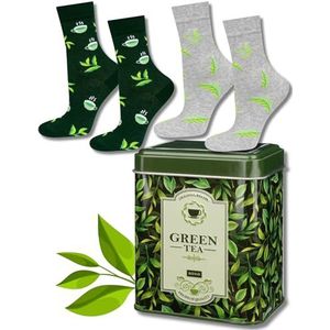 soxo Groene Thee Sokken Heren Cadeau Voor Vrouwen Happy Socks Woman Man Gift Geschenke Gift 35-40 Green Tea 2 Paar