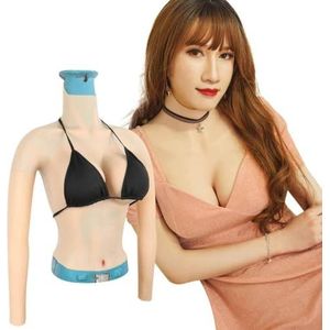 XSWL Siliconen borstplaat nepborsten realistische borstvormen voor shemale crossdresser cosplay,Wit,Cotton E Cup