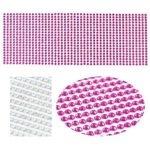 Een nagelsnoer, Zelfklevende acryl strass stickers veelkleurig 3-6mm for telefoon pc auto decal craft(R07 Rose red,4mm900pcs)