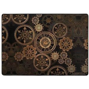 Gears klok bronzen eeuw print gebied tapijten, woonkamer vloermatten loper tapijt niet-overslaan kinderkamer mat spelen tapijt - 148 x 203 cm