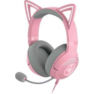 Razer Kraken Kitty V2 USB Hoofdtelefoon RGB Chroma Kitty Ears - Gevoelige Verlichting - HyperClear Microfoon - Triforce-Driver 40mm - 7.1 Geluid - Rozenkwarts