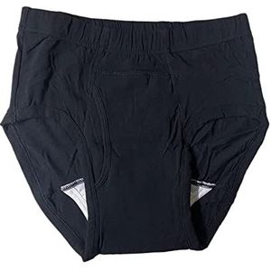 Mens incontinentie luier lekvrij wasbaar comfortabel voor incontinentie zwart 2XL, 2XL 40ml