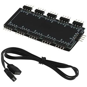 OTOTEC 10-kanaals RGB-hub 10-poorts pc-chassis ventilatorhub CPU koelhub pc moederbord RGB-ventilatorverlengkabel RGB LED-splitterhub voor pc desktop computer 12V 4-pins