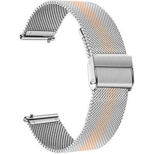 EDVENA Milanese Roestvrijstalen Horlogeband Compatibel Met Garmin Vivomove HR 3 3S / Vivoactive 4 4S 3 / Venu 2 2S Sq/Luxe Stijl Horlogebandriem (Color : Rose Gold Silver, Size : Venu 2 45mm)