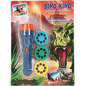 Depesche 5667 Dino World - zaklamp met 24 beeldeffecten, handige lamp, die dinosaurusafbeeldingen kan projecteren, werkt op batterijen, Meerkleurig