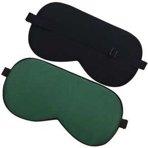 Cmis Kbei Zuiver Zijde Slaap Oogmasker Zijde Oogdekking Schaduw Zachte Blinddoek Reizen Relax Aid Verstelbaar (Groen)