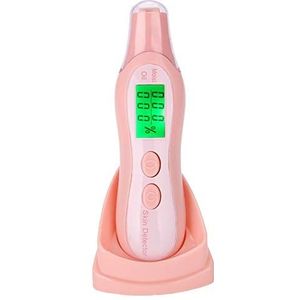 Huidanalysator met digitale LCD-schermen, huidanalysator Huidvochtigheidsmonitor voor huidverzorging, zeer gevoelige gezichtshuidtester Digitale meter voor thuisreizende schoonheidssalon (roze)