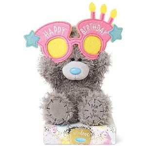 Me to You Tatty Teddy met Happy Birthday Glasses - Officiële collectie, Blauw, goud, grijs