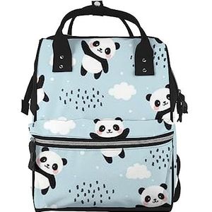 OUSIKA Panda Cloud Print Luiertas Rugzak Multifunctionele Grote Reizen Dagrugzakken Luiertas Voor Moeder Papa, Zwart, One Size, Modern