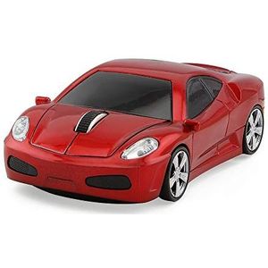 ECOiNVA Draadloze sport auto muis 2,4 GHz desktop laptop computer muis, optische muis voor FLL (rood)