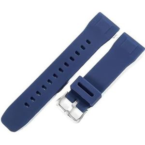 Siliconen Horlogeband geschikt for Casio PRG-650 PRW-6600 Prg600 Protrek Serie Bergbeklimmen Waterdicht Transpiratie Horlogeband 24mm (Color : Blue-Steel-K5, Size : 24mm)