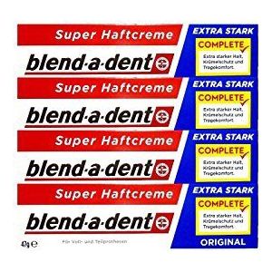 4 x 47g blend-a-dent Original Super Haftcreme - Extra Stark - Complete