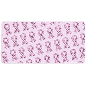 Roze lint Borstkanker Bewustzijn Mode Bureau Muismat Antislip Gaming Muismat Accessoires Decor 30x60cm