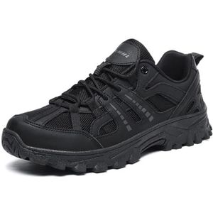 JiuQing Wandelschoenen Heren Dames Lage Platform Casual Outdoor Trail Wandelschoenen,zwart,36 EU