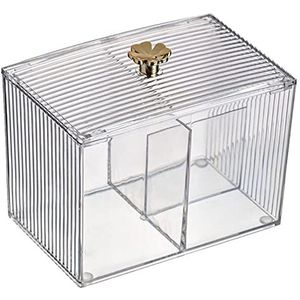 xbiez Duidelijke Make-up Badkamer Jar Wattenstaafje Opslag Container Katoen Bladerdeeg Opbergdoos Cosmetische Case