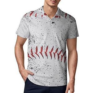 Vintage Baseball Stitches Heren Golf Polo-Shirt Zomer Korte Mouw T-Shirt Casual Sneldrogende Tees L