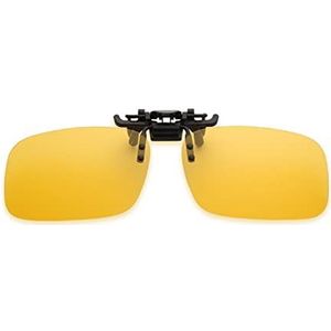Fashion zonnebril clip-on bril unisex fashion day clip-on light night flip up bril rijden C1O2 zonnebril, geel