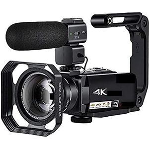 Videocamera Vlogcamera Recorder Video Camcorder 4K Vlog Camera 10X Optische Zoom Full HD Camara's Blog Filmen(Bundle A)