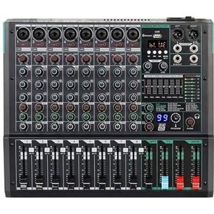 Audio DJ-mixer Professionele Audiomixer 8-kanaals Luidskaartconsole DJ-mixtafel Systeeminterface Inbouwd 99 Reverb-effect Podcast-apparatuur