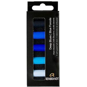 Rembrandt 5 halve softpastels set diepe blauwen