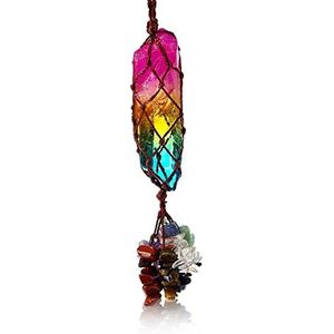 Soulnioi Regenboog Zeven Chakra Healing Crystal Auto Hanger voor Muur Venster Thuis Auto Hanger Crystal Decor Kerst Decoratie