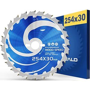 Falkenwald zaagblad van 254 x 30 mm, ideaal voor hout, compatibel met Bosch PTS 10, GTS 10 XC en Freud zaagblad van 254 x 30 mm