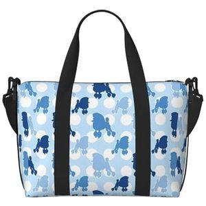 MYGANN Blauwe Poedel Polka Dot Grote Capaciteit Waterdichte Handheld Crossbody Tas 41x15x29Cm Voor Outdoor Activiteiten Reizen Vissen Jacht, Zwart, Eén maat