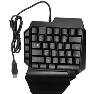 Half toetsenbord - Mini-gamingtoetsenbord voor gaming Computeraccessoires met 7-kleuren achtergrondverlichting, toetsenbord met één hand USB-bekabeld, RGB-achtergrondverlichting 39 toetsen(F6)